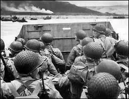 La Seconde Guerre mondiale s'tala de 1939  1945. Le 6 juin 1944, o s'effectua le dbarquement massif des forces Allies ?