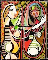 Jeune fille devant un ...