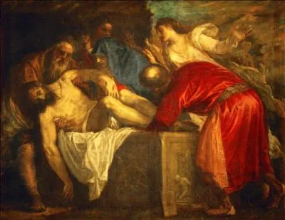 On dit :  rouge   du nom du peintre qui a peint ce tableau .  la mise au tombeau du christ  ?