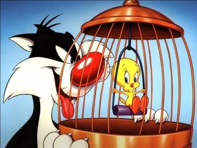  Titi  est un petit canari jaune vivant dans une cage dore. Son complice le chat, Grosminet, ne parvient jamais  l'attraper. Comment s'appelle le chat dans cette srie ?