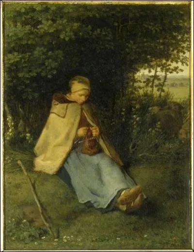 Qui a peint Bergre tricotant ?