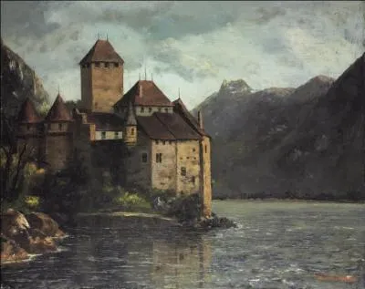 Qui a peint Le chteau de Chillon, avec de belles montagnes en toile de fond ?