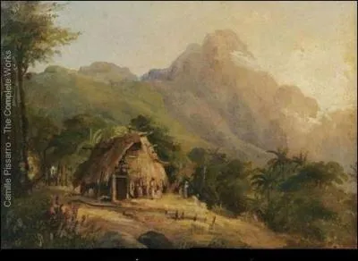 Qui a peint Hutte dans un paysage de montagne ?