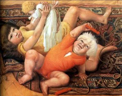 Qui a peint ces enfants jouant avec une poupe ?
