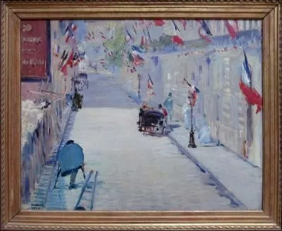 Qui a peint La rue Mosnier avec drapeaux ?