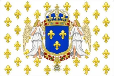 Le prdcesseur du drapeau actuel tait constitu de blanc pour le roi et d'une fleur de lys en symbole de la royaut. Le blason rappelle le lien entre la monarchie et la religion chrtienne.