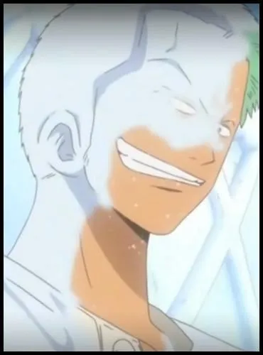 pisode 74 - Zoro se retrouve prisonnier de l'immense statue de cire de son adversaire. Comment compte-t-il s'en dgager ?