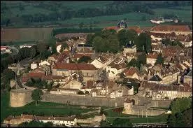 Nous survolons la ville fortifie de Langres. Nous nous situons dans le dpartement champardennais de ...