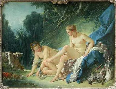 Tableau de Franois Boucher, c'est  ..... sortant du bain 