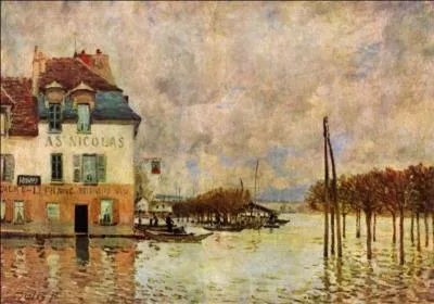 Tableau clbre d'Alfred Sisley, c'est  Inondation  ...  