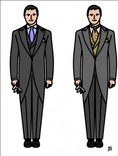 Pour la crmonie de clture de ce quiz, mettez-vous sur votre 'trente-et-un' ! Les hommes porteront cette veste dont les pans ouverts se prolongent par-derrire. Les dames assortiront cette veste ajuste  la taille  une jupe.