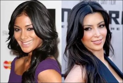 Kim Kardashian vs Nicole Scherzinger (tait leader des  Pussy Cat Dolls ). Laquelle de ses deux brunes sexy est Kim Kardashian, dont le mtier est star de tl-ralit ?