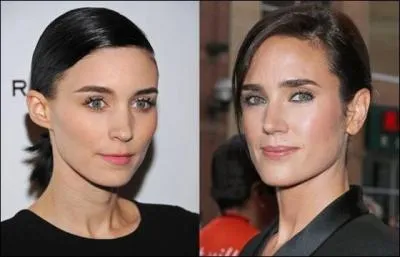 Rooney Mara vs Jennifer Connely. L'une de ces deux actrices au look bien sage s'est mtamorphose en geek gothique  piercings pour le film  Millnium . Laquelle est Rooney Mara ?