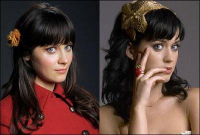 Zooey Deschanel vs Katy Perry (deux conquêtes de l'humoriste et acteur anglais Russell Brand). Laquelle est Katy Perry ?