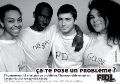 Voici le genre d'affiches qu'on voit dans les écoles, que signifie le terme "homophobes" ?