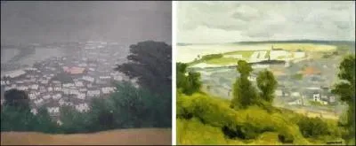 A-t-il reprsent une vue gnrale d'Honfleur (image de droite) ou Honfleur dans la brume (image de gauche) ?