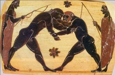  ct du sanctuaire, une ville se dveloppe. Ses habitants tirent leurs revenus des plerins : ils fabriquent et vendent des couteaux de sacrifice, se proposent comme sacrificateurs, se consacrent aux mtiers de l'htellerie et de la restauration. Des jeux ont lieu tous les 4 ans et attirent une foule d'un fort beau gabarit ! Comment s'appellent ces jeux ?