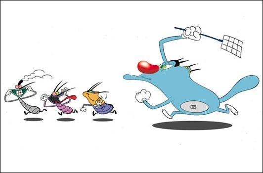 Les personnages de oggy et les cafards