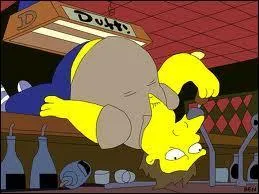 C'est un alcoolique. Il aime bien traner dans la taverne de Moe.