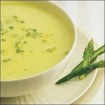 Pour ce soir, je pense dj  votre ligne ! Je vous prpare un potage aux asperges, quel est son nom ?