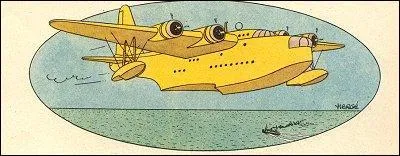 Un  Short Sunderland  conduit Tintin et Haddock au Prou  la recherche de Tournesol dans :