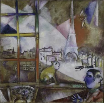  Paris  travers la fentre  (1913), oeuvre majeure de ce peintre russe qui vcut  Paris de 1910  1914. De qui s'agit-il ?