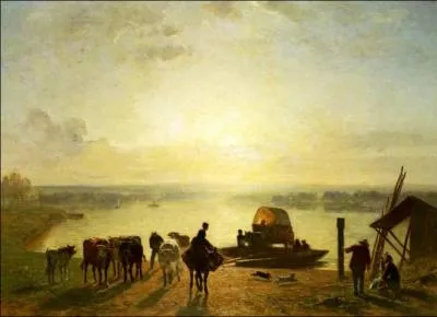 Qui a peint Dchargement au soleil couchant ?