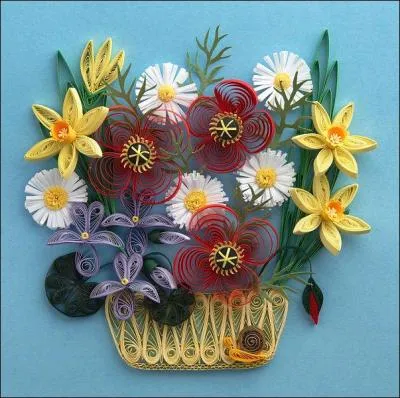 Le quilling est la ralisation de dcors confectionns  l'aide d'troites bandelettes de papier enroules sur elles-mme. En franais ces petites boucles de papier se nomment :