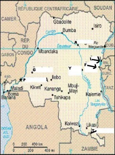 Le dessinateur a indiqué par la lettre "I" la ville de :