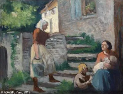 Qui a peint Conversation devant la chaumire ?