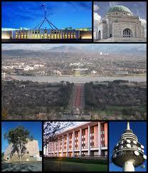 Voici différentes vues de la ville de Canberra. Elle est la capitale de son pays. Elle se situe donc ...