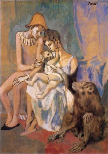 Qui a peint Famille d' acrobates avec un chien ?