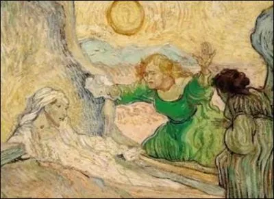 Bien que ses crises contraignent les docteurs a confisquer son matriel, il ne cesse de peindre et se lance dans la reproduction des gravures de ses peintres prfrs. Cette   Rsurrection de Lazare   est inspire d'une oeuvre de ...