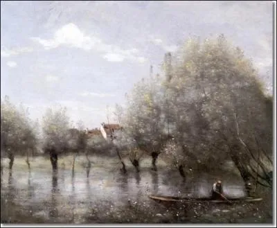 Inondation dans une saulaie.