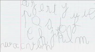 Mon frre ne sait pas crire sur les lignes. Il crit vite mais de manire sale et illisible. Quand  ma soeur, elle crit trs bien, mais peut mettre un quart d'heure pour crire 5 lignes et peine  terminer les contrles crits.