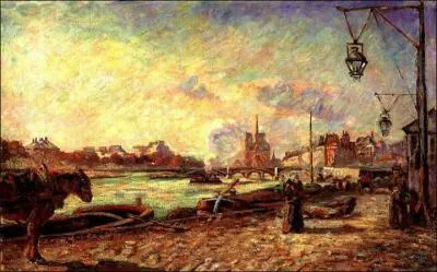 Peintre paysagiste, on lui doit beaucoup de reprsentations de Crozant et des rives de la Creuse qui sont parmi ses toiles les plus prises. A Paris, il a souvent peint les quais dont ce  Quai de la Rape , ralis en 1871. Qui est-il ?