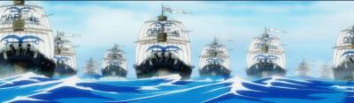 Dans un Buster Call, combien y a-t-il de navires de guerre et de navires de vice-amiraux ?