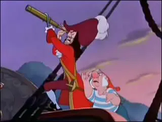 A la fin du dessin anim, Crochet atterrit dans la gueule du crocodile. D'o le malheureux capitaine est-il tomb ?