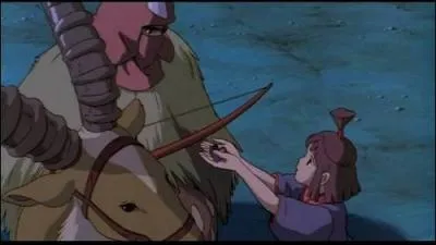 Quel personnage offre sa dague de cristal  Ashitaka, peu avant le dpart de ce dernier pour l'Ouest ?