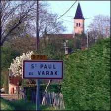 Nous entrons dans la commune rhnalpine de Saint-Paul-de-Varax. Nous sommes dans le dpartement ...