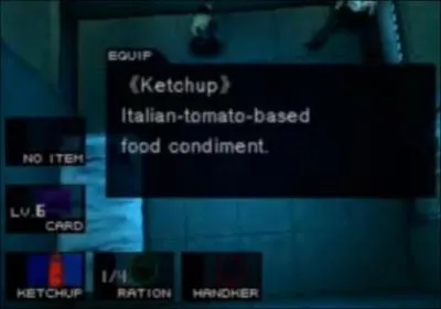 Quel personnage donne le ketchup  Snake afin de l'aider  s'vader de la cellule ?