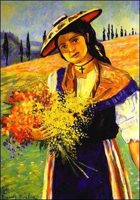 Qui a peint Jeune fille au bouquet de fleurs ?