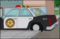 Qui est dans la voiture de police de Springfield ? (Cliquez sur l'image pour mieux voir).
