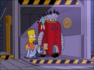 C'est un robot de Bart fabriqu avec Nelson et ses loubards. En ralit, ce n'est pas un robot mais Homer qui est dedans... Comment s'appelle-t-il ?