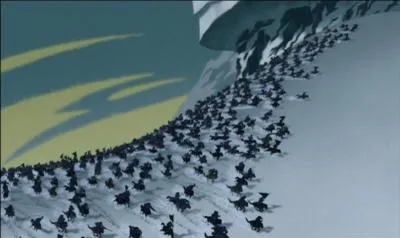 En franchissant le col, par qui Shang et son arme se font-ils attaquer ?