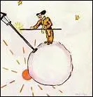 L'allumeur de rverbre suit assidument ...