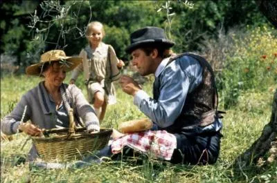 Film de Claude Berri adaptant une oeuvre de Marcel Pagnol. On y voit Ugolin rvant de gagner de l'argent en cultivant des oeillets le Papet prt  tout pour l'aider  y arriver. Mais c'est sans compter sur l'arrive de Jean Cadoret, venu prendre possession de ses terres aprs le dcs de sa mre. En lien : Adaptation de La force du destin de Giuseppe Verdi.