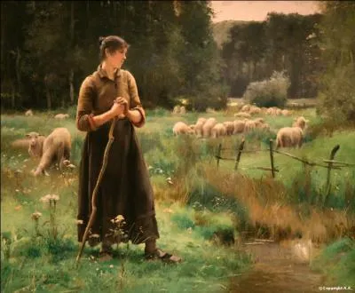 Qui a peint Jeune paysanne avec des moutons ?