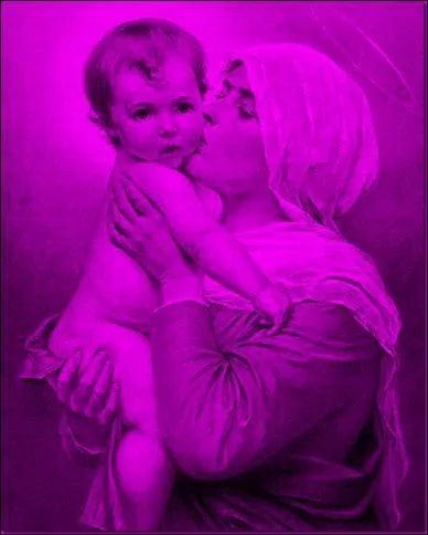 La Sainte-Vierge : *) l'Enfant-Jsus.