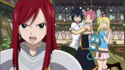Quel tic Erza a-t-elle lorsqu'elle commet une faute ?